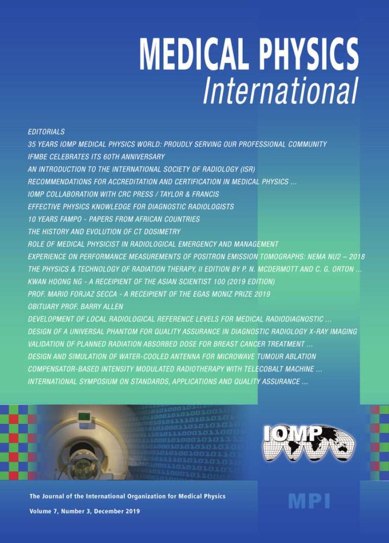 Volume 7, No.3 Medical Physics International Journal, December 2019