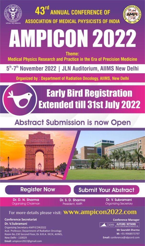 AMPICON 2022 poster released ! Association of Medical Physicists of India